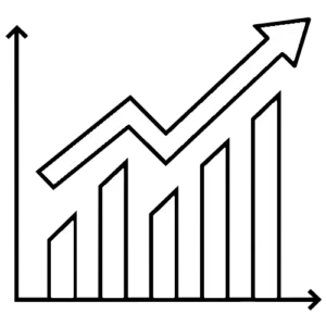 A graph with an upward trend